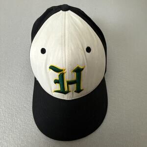 EvoShield Gregor S/M Black White Perforated Baseball Hat Cap Green Yellow H Logo